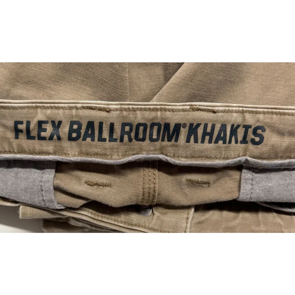 Duluth Pants Mens 38X30 Tan Cargo Canvas‎ Flex Ballroom Khakis Stretch Workwear